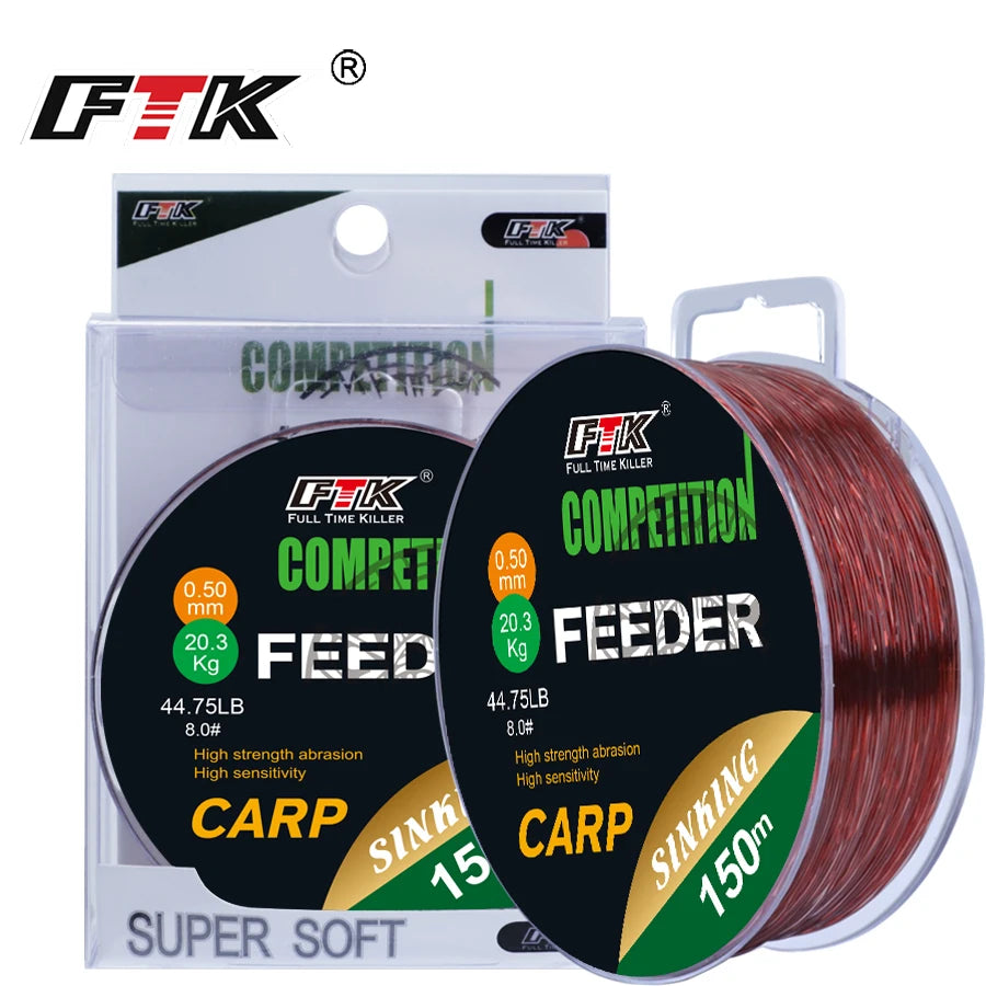 FTK 3D Invisible Carp Fishing Line Nylon Super Strong Monofilament Fluorocarbon Line