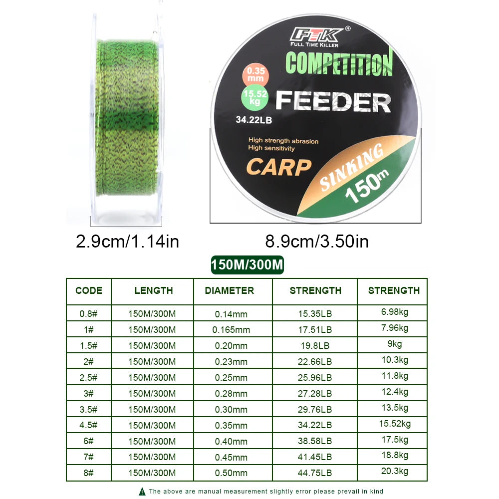 FTK 3D Invisible Carp Fishing Line Nylon Super Strong Monofilament Fluorocarbon Line