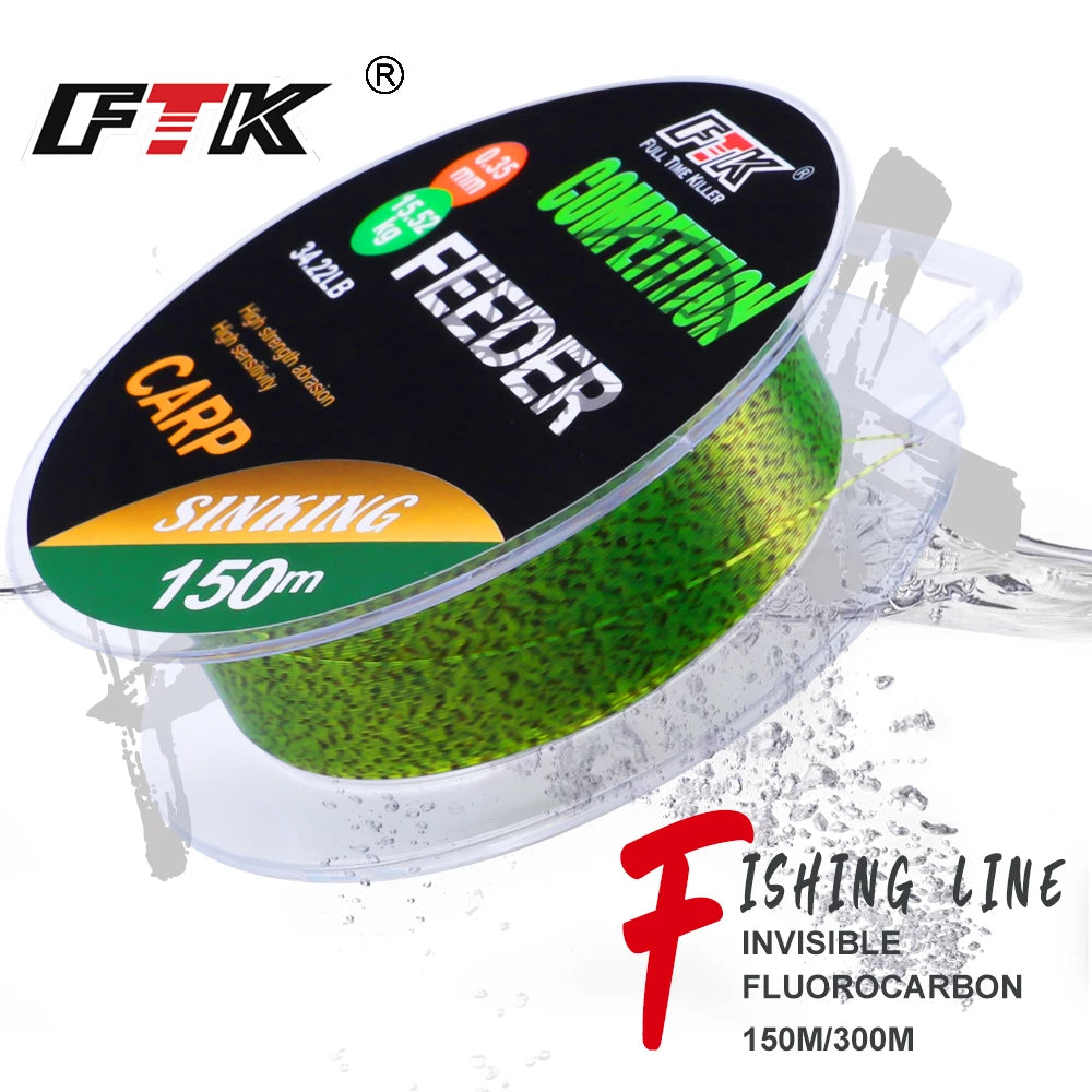 FTK 3D Invisible Carp Fishing Line Nylon Super Strong Monofilament Fluorocarbon Line